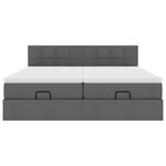 VidaXL Cadre de lit ottoman avec matelas gris foncé 160x200cm tissu