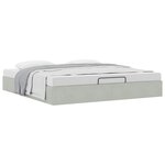 VidaXL Cadre de lit ottoman sans matelas gris clair 200x200 cm velours