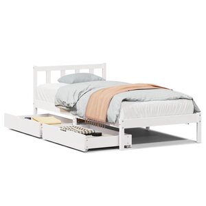vidaXL Cadre de lit sans matelas blanc 90x200 cm bois de pin massif