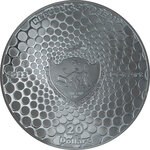 Pièce de monnaie en Argent 20 Dollars g 93.3 (3 oz) Millésime 2023 Dot Art FLOWER WITH BUTTERFLY