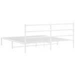 vidaXL Cadre de lit métal avec tête de lit blanc 183x213 cm