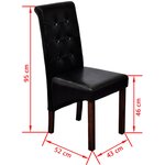 vidaXL Chaises à manger lot de 6 noir similicuir