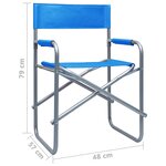vidaXL Chaises de metteur en scène lot de 2 Acier Bleu