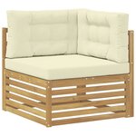 vidaXL Ensemble de canapés d'extérieur 6 pc Blanc et crème Polyester