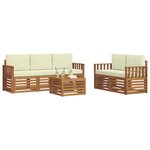 vidaXL Ensembles de canapés avec coussin 6 Pièces Naturel et Crème