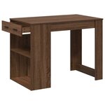 vidaXL Bureau avec tiroir et étagère chêne marron bois d'ingénierie