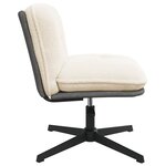 vidaXL Chaise pivotante de bureau crème bouclé comme de la laine tissu
