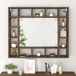 vidaXL Armoire à miroir avec LED Chêne marron 91x15x76 5 cm