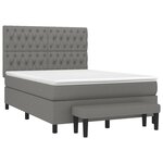 vidaXL Sommier à lattes de lit avec matelas Gris foncé 140x200cm Tissu
