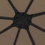 vidaXL Tonnelle avec guirlande lumineuse à LED 3x3 m Taupe