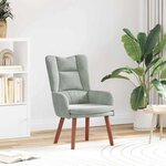 vidaXL Fauteuil relaxant Gris clair 63 x 67 x 94 cm Velours