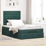 vidaXL Cadre de lit ottoman avec matelas vert foncé 120x190 cm velours