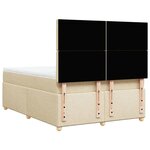 vidaXL Sommier à lattes de lit avec matelas Crème 140x200 cm Tissu