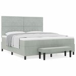vidaXL Lit à ressorts avec matelas Gris clair 180 x 200 cm Velours