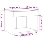 vidaXL Table de chevet murale avec lumières LED chêne marron