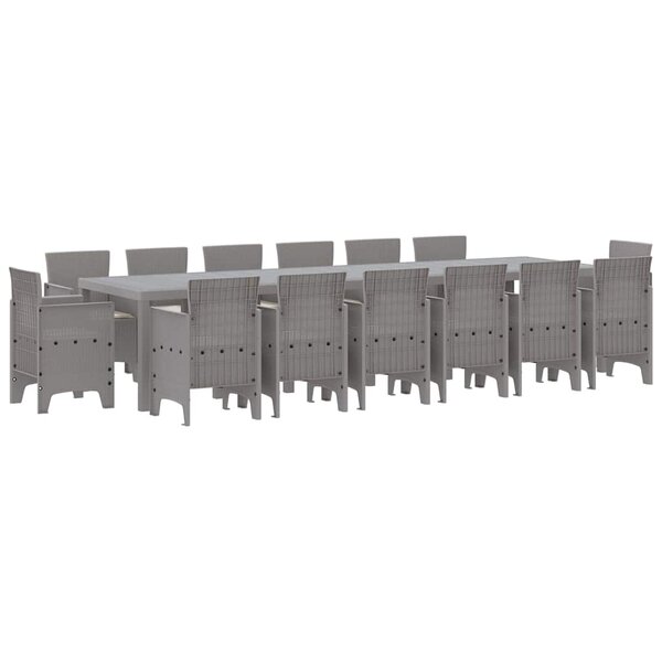 vidaXL Ensemble de salle à manger pour jardin 15 Pièces Gris clair