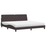 vidaXL Lit avec matelas marron foncé 200x200 cm tissu