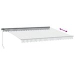 vidaXL Auvent manuel rétractable avec LED anthracite blanc 450x350 cm