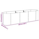 vidaXL Lit surélevé de jardin 320x80x81 cm Acier galvanisé Gris