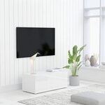Vidaxl meuble tv blanc brillant 80x34x30 cm aggloméré