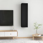 vidaXL Meubles TV 2 Pièces Noir 30 5x30x60 cm Bois d’ingénierie