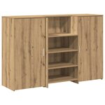 vidaXL Bureau réception chêne artisanal 155x50x103 5cm bois ingénierie