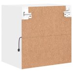 vidaXL Table de chevet murale avec lumières LED blanc