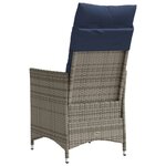 vidaXL Lot de 2 chaises de jardin inclinables avec coussins en résine tressée grise