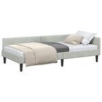 vidaXL Cadre de lit d'angle avec tête de lit Gris clair 90 cm x 190 cm