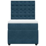 vidaXL Sommier à lattes de lit avec matelas bleu 90x200 cm velours