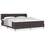 vidaXL Lit à Ressorts avec Matelas Crème 90x200 cm Tissu Marron foncé
