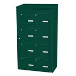 Bloc collectif Leabox  2x4  grade 3  simple face  Extérieur  fixation murale  Vert mousse RAL 6005 finition brillante