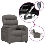 vidaXL Fauteuil électrique de massage Gris foncé Tissu