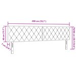 Tête de lit vidaXL avec boutons en cristal en velours rose de 200 cm