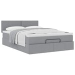 VidaXL Cadre de lit ottoman et matelas gris clair 140x200 cm tissu