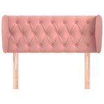 vidaXL Tête de lit avec oreilles Rose 103x23x78/88 cm Velours