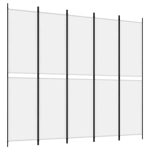 vidaXL Cloison de séparation 5 panneaux Blanc 250x220 cm Tissu