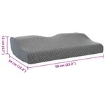 vidaXL Oreiller avec oreiller Gris 60 x 34 x 11 cm Polyester