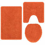 vidaXL Tapis de bain 3 Pièces Orange 50 x 50 cm Polypropylène