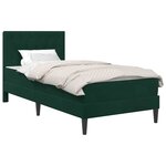 vidaXL Cadre de lit avec matelas Vert foncé 80 x 200 cm Velours