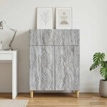 vidaXL Buffet Sonoma gris 66 x 34 5 x 90 cm Bois d'ingénierie