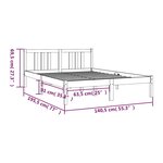 vidaXL Cadre de lit Marron miel Bois massif 135x190 cm Double