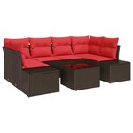 vidaXL Ensemble de canapé de jardin 7 Pièces Beige Rouge 55 x 55 x 37 cm