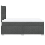 vidaXL Sommier à lattes de lit avec matelas gris foncé 120x190cm tissu