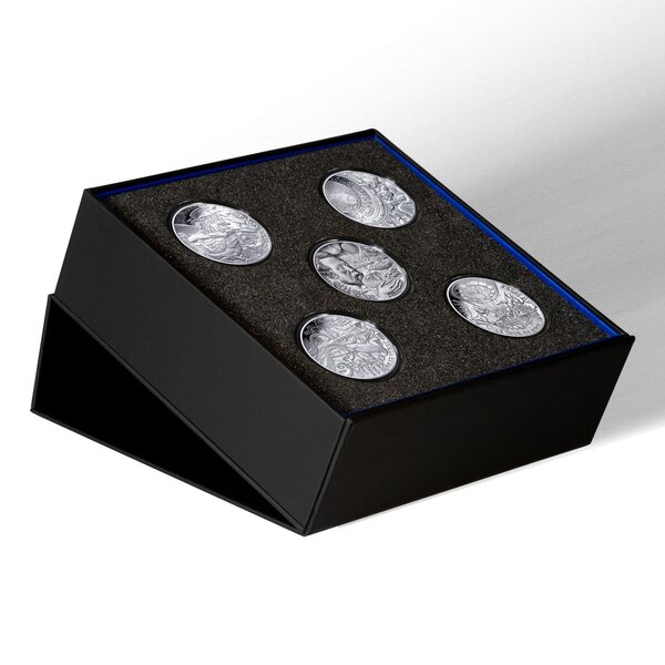 L'Art de la Plume – Jules Verne - Coffret complet - 20€ Argent Haut Relief et quatre Voyages Extraordinaires