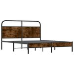 vidaXL Cadre de lit sans matelas 160x200 cm chêne fumé bois ingénierie
