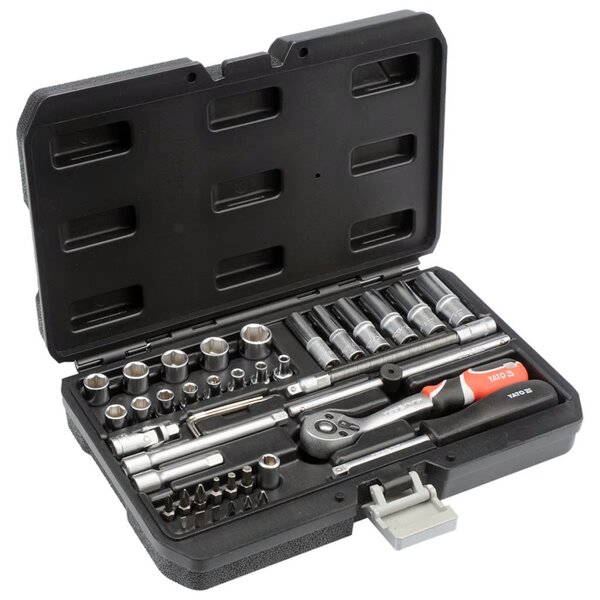 Yato kit de clé à cliquet 42 pièces métal noir yt-14481