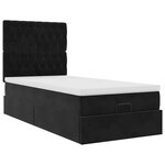 vidaXL Cadre de lit ottoman avec matelas noir 90x200 cm velours
