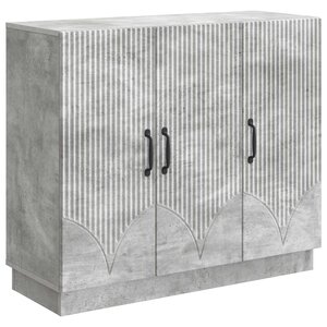 vidaXL Buffet Gris béton 89 x 34 5 x 77 cm Bois d'ingénierie