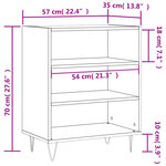 vidaXL Buffet blanc brillant 57x35x70 cm bois d'ingénierie